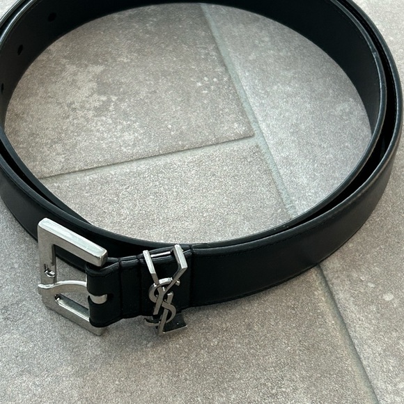 Saint Laurent NEW laque  YSL monogram leather belt main image 8